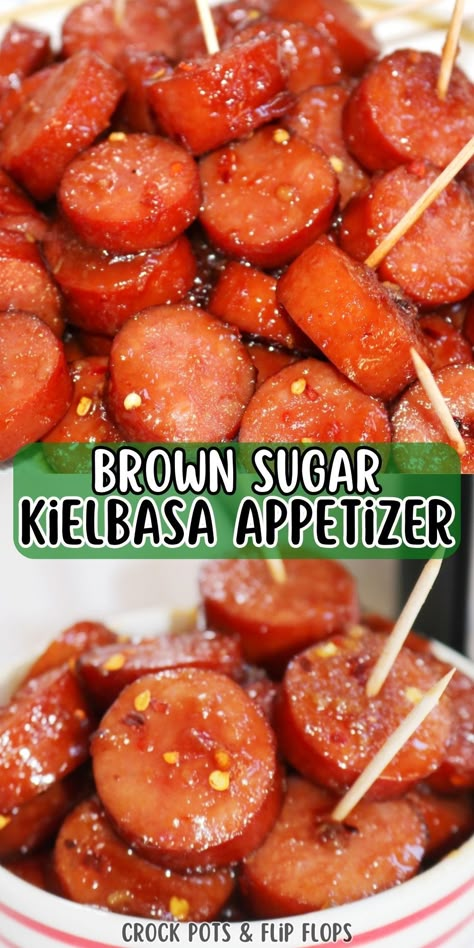 Kielbasa With Mustard Sauce, Holiday Appetizers Sausage, Easy Meals To Serve A Crowd, Polish Appetizer Recipes, Cheap Crockpot Appetizers, Smoked Sausage Appetizers Parties, Crockpot Keilbasa Appetizer, Keilbasa Recipes Crockpot Appetizers, Kielbasa Crock Pot Recipes