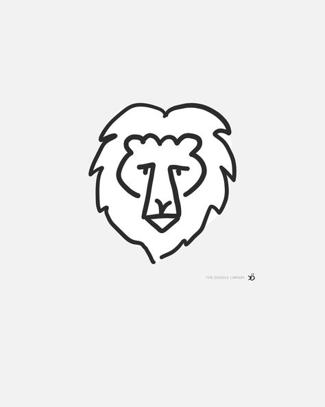 Lion drawing #simpledrawing Lion Stick And Poke, Lions Drawing Easy, Small Lion Drawing, Lion Head Drawing Simple, Cartoon Lion Tattoo, Lion Sketch Simple, Lion Easy Drawing, Cartoon Lion Drawing, Simple Lion Drawing