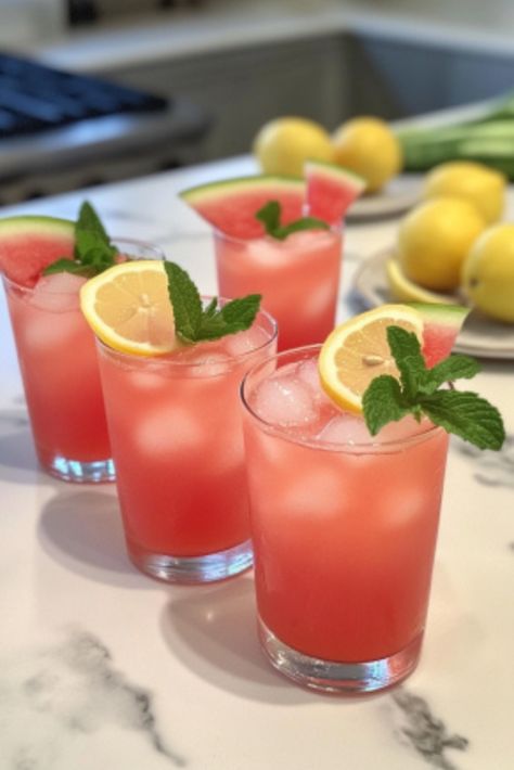 Fresh Watermelon Lemonade Recipe: Cool, Hydrating, and Bursting with Flavor! - The Fresh Man cook Watermelon Lemonade Recipe, Kiwi Lemonade, Watermelon Pops, Watermelon Sorbet, Man Cooking, Sweet Watermelon, Watermelon Lemonade, Lemonade Recipe, Homemade Lemonade