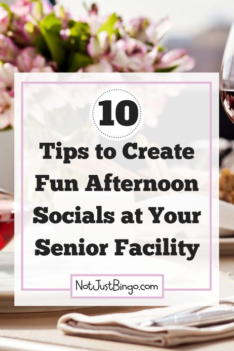 Try to liven up your senior center in the afternoon with a few fun afternoon socials. We’ve shared a few guidelines for you to follow that will help make your afternoons more entertaining for assisted living residents. #afternoonsocial #seniorsocials Bingo Gifts For Seniors, Activities For March Seniors, Senior Center Activities Ideas, Activity Director Ideas For Seniors, Games For Senior Citizens, Senior Workout, Assisted Living Activities, Senior Center Activities, Senior Citizen Activities