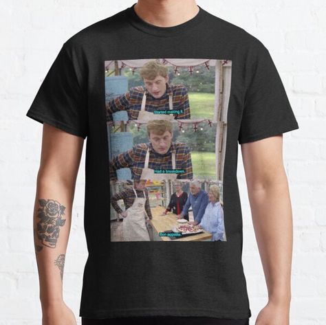 "James Acaster Great British Bake Off " T-shirt by charlouisee | Redbubble James Acaster, Women Day, British Bake Off, British Baking, Great British Bake Off, Bake Off, Great British, Cool Gifts, Sell Your Art