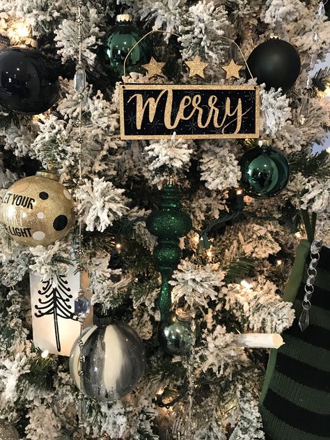 Black White Green And Gold Christmas Tree, Dark Green Black And Gold Christmas Tree, Emerald Green Christmas Ornaments, Dark Green And Champagne Christmas Tree, Gold Black And Green Christmas Tree, Black White And Emerald Green Christmas Tree, Green Boho Christmas Tree, Good And Green Christmas Tree, Black And Green Tree Christmas