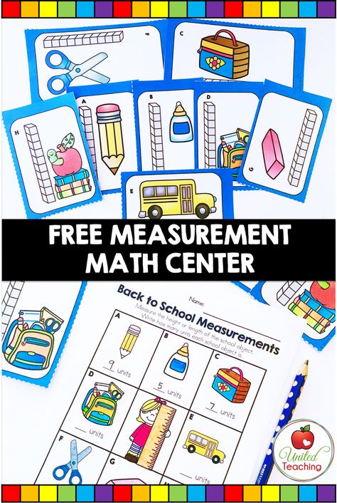 Measurement Preschool, Non Standard Measurement, Measurement Math Centers, Teaching Measurement, Measurement Kindergarten, School Objects, Guided Math Groups, Measuring Length, Measurement Activities