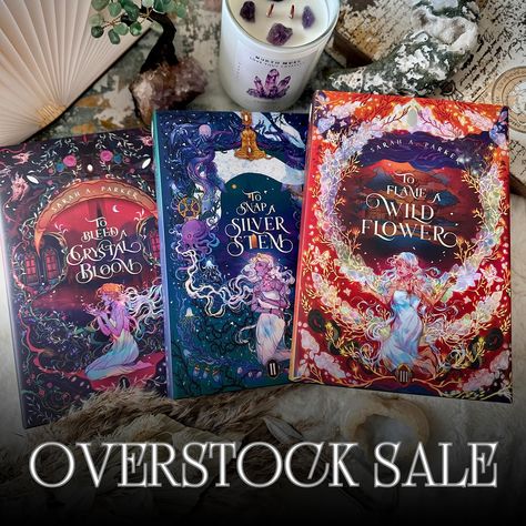 Hi Book Dragons! We have our overstock sale on October 18th at 1pm EST containing our exclusive editions of To Bleed a Crystal Bloom, To Snap A Silver Stem, and To Flame a Wild Flower in collaboration with Sarah A. Parker. These will be under the Dragon’s Hoard online and will open up right at 1pm. You do not need to be on a waitlist or have a password to purchase. PUBLIC SALE: October 18th at 1pm EST These sets will be priced at $105 USD, the same as when they were first available in ... Book Corner Ideas Bedroom, Romcom Books, Fiction Books Worth Reading, Book Wishlist, Fantasy Romance Books, Book Bar, Fantasy Books To Read, Unread Books, Witch Books