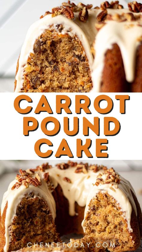 Carrot Cake Pound Cake Recipe, Carrot Cake Pound Cake, Carrot Pound Cake Recipes, Carrot Cake Bundt Cake Recipe, Carrot Bundt Cake Recipe, Carrot Pound Cake, Carrot Bundt Cake, Classic Carrot Cake Recipe, Mini Bundt Cakes Recipes