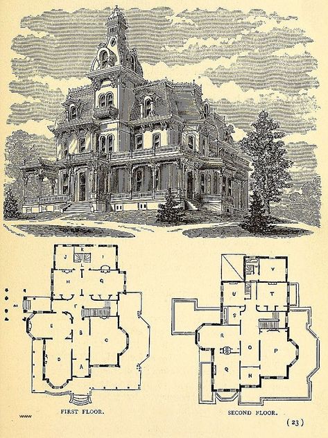 Addams Family Mansion, Addams Family House, Family Mansion, Victorian House Plans, Southern Living House Plans, Mansion Floor Plan, Vintage House Plans, Sims House Plans, The Addams Family