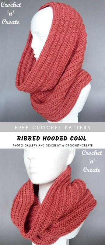 Ribbed Hooded Cowl Free Crochet Pattern | Pattern Center Crochet Scoodie, Hooded Cowl Pattern, Crochet Hooded Cowl, Crochet Cowl Free Pattern, Crochet Cowls, Cowl Crochet, Knitting Diy, Hooded Cowl, Crochet Cowl Pattern