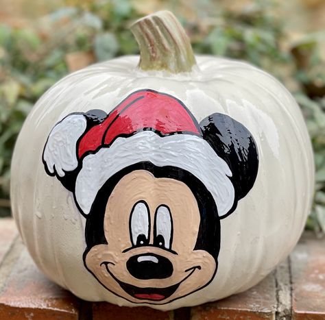 Mickey Mouse Pumpkin Tattoo, Mickey Mouse Pumpkin Painting, Mickey Painted Pumpkin, Mickey Mouse Carved Pumpkin, Mickey Mouse Christmas Painting, Pumpkin Mickey, Mouse Pumpkin, Christmas Pumpkins, Mickey Mouse Pumpkin