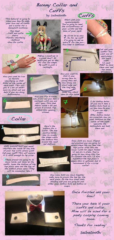 Bunny Suit collar and cuffs tutorial Bunny Suit Tutorial, Bunny Suit Pattern, Kigurumi Fursuit Tutorial, Easy Fabric Painting, Fabric Painting Tutorial, Bunny Suit Cosplay, Sailor Moon Cosplay Pattern, Playboy Bunny Outfits, Cosplay Crafts