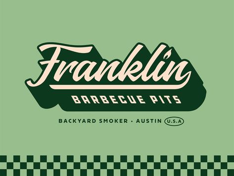 Barbecue Graphic Design, Bbq Branding Design, Bbq Graphic Design, Diner Branding, Bbq Branding, Diner Logo, Bbq Logo, Franklin Bbq, Retro Logos