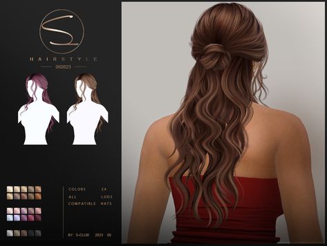 Sim4 Cc Hair, Long Hair Bridal Styles, Long Hair Bridal, Mods Sims 4, Oscar Hairstyles, Long Bridal Hair, Sims 4 Tsr, Mod Hair, Pelo Sims