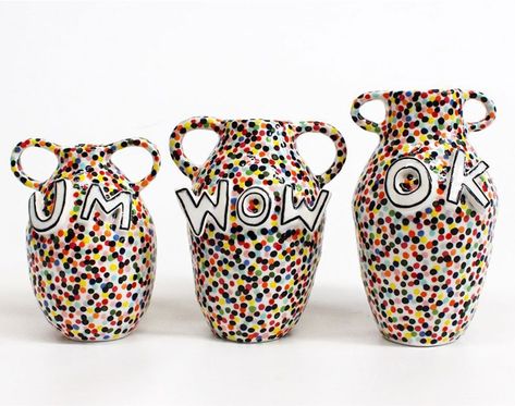 Bonnie Hislop, Wonky Pottery, Ceramic Colorful Vase, Bonnie Hislop Ceramics, Frankie Magazine Posters, Colourful Modern Vase, Pretty Mugs, Keramik Design, Clay Vase