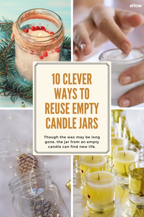 How To Clean Old Candle Jars, Things To Do With Old Candle Jars, Recycle Candle Jars Ideas, What To Do With Candle Jars, What To Do With Empty Candle Jars, How To Reuse Candle Jars, Repurpose Candle Jars Ideas, Upcycling Candle Jars, Reuse Candle Jars Ideas