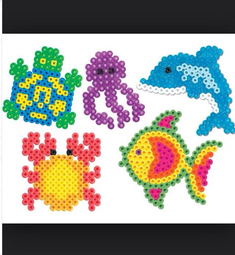 Sea. Creatures Hama Beads Animals, Perler Bead Designs, Perler Beads Ideas, Holiday Quote, Beads Christmas, Melty Bead Patterns, Fuse Bead Patterns, Hama Beads Design, Perler Crafts