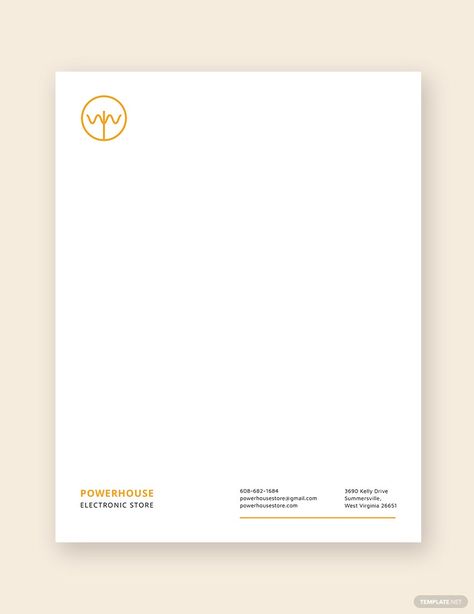 Electronic Store Letterhead Template Letterhead Design Inspiration Creative, Letterhead Design Branding, Letterhead Design Creative, Minimalist Letterhead, Creative Letterhead Design, Letterhead Ideas, Corporate Letterhead Design, Business Letterhead Design, Letterhead Designs