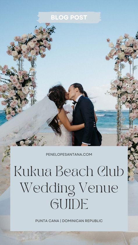 A must-read guide for planning your destination wedding in Kukua Beach Club & Restaurant in Punta Cana. Pearl Beach Club Punta Cana Wedding, Punta Cana Destination Wedding, Kukua Beach Club, Kukua Punta Cana Wedding, Kukua Beach Club Weddings Punta Cana, Dreams Macao Beach Punta Cana Weddings, Bistro Lights Wedding, Punta Cana Restaurants, Destination Wedding Punta Cana