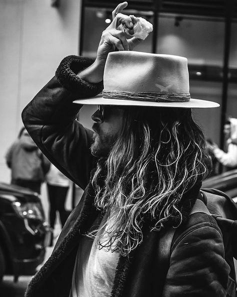 Mens Long Haircuts, Jack Greystone, Bad Boy Outfits, Men Portrait, Long Hair Beard, Rock Star Outfit, Classy Hats, Guy Haircuts Long, Mens Hats Fashion