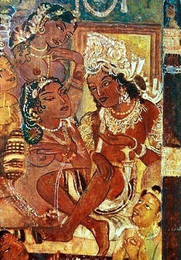 The Ajanta Cave paintings are 30 rock-cut Buddhist cave monuments which date back to the 2nd century BCE in Maharashtra, India. Pinterest @sweetness Ellora Paintings, Ajanta Paintings, India Pictures, Ajanta Ellora, Ellora Caves, Ajanta Caves, Ancient Indian Art, Ancient Paintings, Art Indian