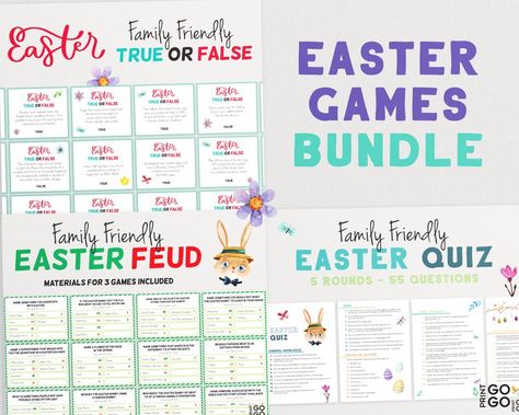 Fact Family Games, Easter Quiz, Party Activities Kids, Easter Party Games, Family Friendly Games, Church Games, Candy Games, Halloween Games For Kids, Challenge Games