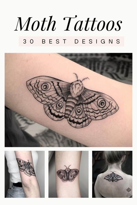 Pretty Moth Tattoo Design, Cute Tattoo Sleeve Ideas, Moth And Light Tattoo, 3d Moth Tattoo, Moth Tattoos For Women Arm, Moth Tattoo Ideas For Women, Luna Moth Tattoos For Women, Boho Moth Tattoo, Shoulder Moth Tattoo