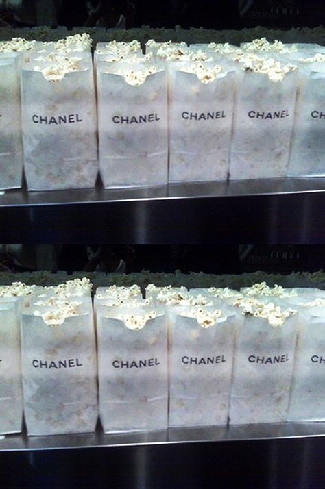 The Chanel popcorn bags Boujee Aesthetic, Classy Aesthetic, Beige Aesthetic, Launch Event, Launch Party, Pop Up Store, White Aesthetic, Experiential, Aesthetic Food