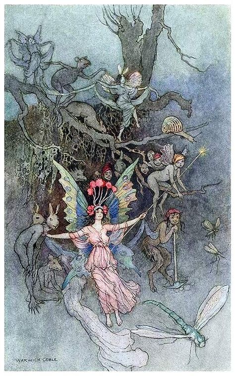 Warwick Goble, Fairy Illustration, Fairytale Illustration, Fairies Elves, Vintage Fairies, Fairytale Art, Fairy Angel, The Fairy, Fairy Art