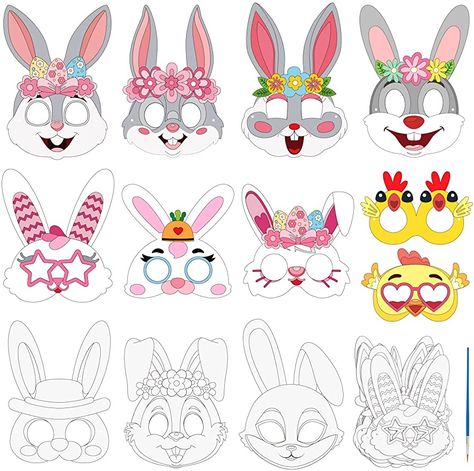 Rabbit Mask For Kids, Forest Theme Birthday Party, Bunny Masks, Easter Party Activities, Squirrel Pattern, Animal Masks For Kids, Coloring Mask, Diy Graffiti, Masks For Kids