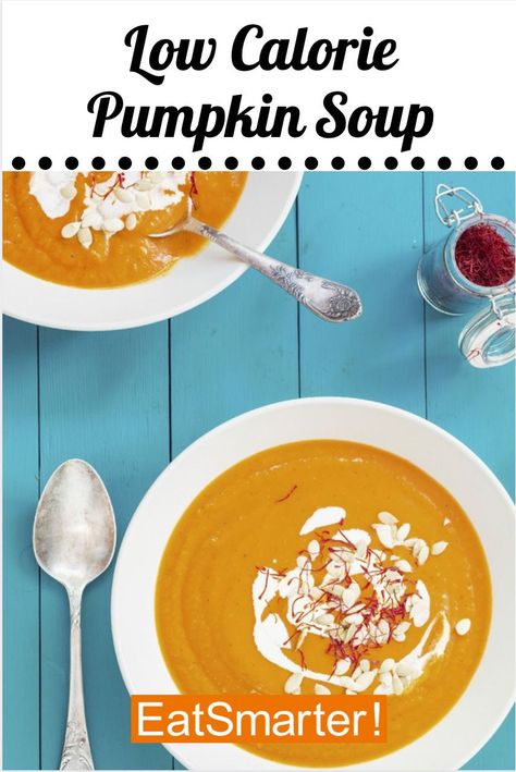 Healthy Fall Soups are the BEST! This Low Calorie Pumpkin Soup is easy to make and is just over 100 calories. Enjoy this healthy soup today and let us know what you think! #FallSoups #HealthySoups #PumpkinSoup #LowCalorie #LowCarb #HealthyMeals #HealthyRecipes #Pumpkin #PumpkinRecipes #Fall Low Calorie Pumpkin Soup, Chicken Pastina Soup Recipe, Pumkin Soup, Healthy Fall Soups, Creamy Pumpkin Soup Recipe, Healthy Low Calorie Dinner, Pumpkin Soup Healthy, Low Calorie Pumpkin, Pumpkin Crockpot