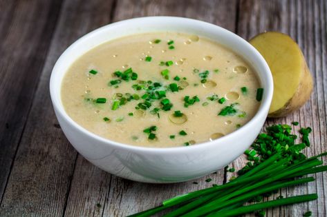 Soup From Ratatouille, Green Lentil Salad, Creamy Potato Leek Soup, Vegan Potato Leek Soup, Ratatouille Disney, Leeks Soup Recipes, Ratatouille Recipe, Potato Leek, Soup Dish