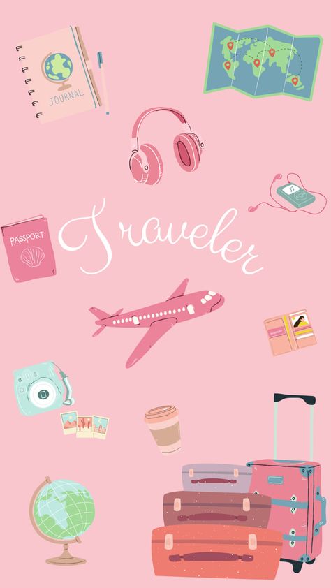 #wallpaper #traveler #travel #flight Trip Wallpaper Travel, Travel Phone Wallpaper, Pink Travel Wallpaper, Travel Backgrounds Wallpaper, Wanderlust Wallpapers, Travel Iphone Wallpaper, Wanderlust Wallpaper, Travel Wallpaper Iphone, Flight Wallpaper