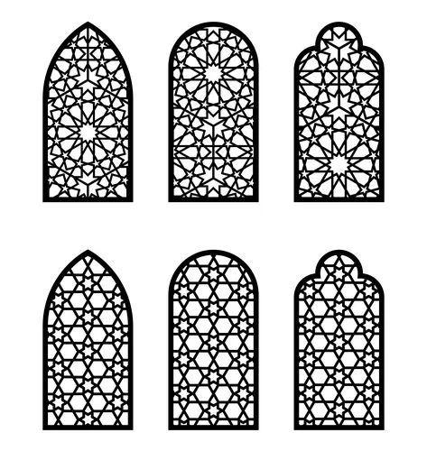 Door Template, Islamic Arch, Moroccan Arch, Islamic Design Pattern, Islamic Decoration, Cnc Pattern, Motif Arabesque, Arch Window, Emoji Set