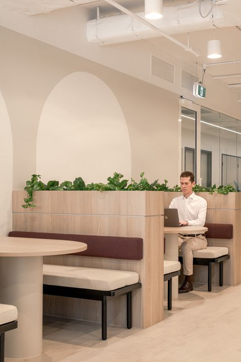 Diner Booth Seating, Booth Seating Office, Seating Booth Design, Timeless Office Design, Modern Booth Design, Cafe Booth Seating, Office Booth Seating, Home Archway, Booth Seating Design