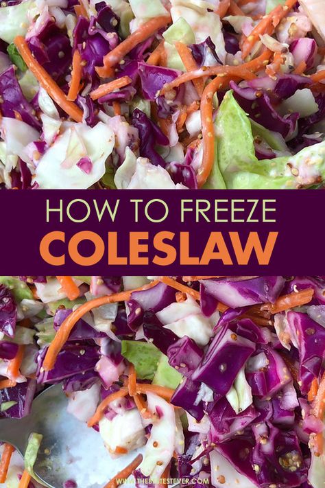 Frozen Coleslaw Recipe, Can You Freeze Coleslaw, Freezing Coleslaw, How To Freeze Cabbage, Freezer Coleslaw Recipe, Freezer Coleslaw, Freezer Slaw Recipe, Canning Cabbage Recipes, Freezer Slaw