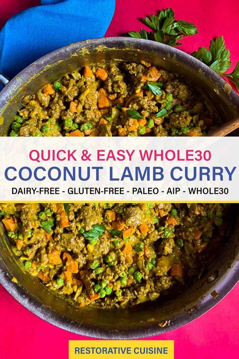 Paleo Indian Recipes, Paleo Asian Recipes, Curry Lamb, Ground Lamb Recipes, Lamb Curry Recipes, Leftover Lamb, Coconut Curry Recipes, Aip Paleo Recipes, Curry Stew