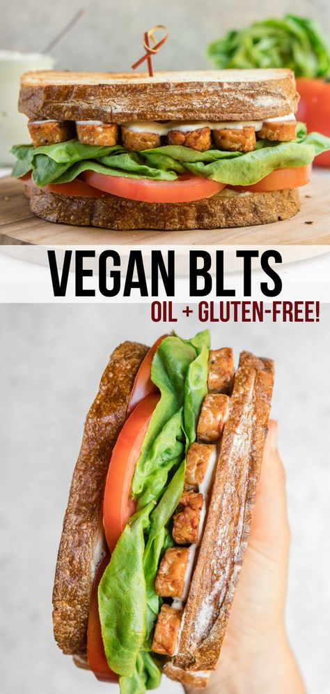 Rainbow Sandwich, Healthy Mayo, Blt Sandwiches, Vegan Blt, Vegan Blt Sandwich, Vegan Sandwiches, Tempeh Bacon, Sandwich Ideas, Blt Sandwich