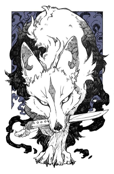 Wolf Anime Art, Wolf Sketches, Fox Drawing Sketches, Fox Character Design, Fox Sketch, Japanese Fox, Canine Art, Desenho Tattoo, Fantasy Creatures Art