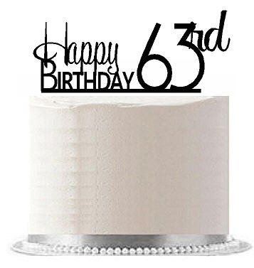 CakeSupplyShop Item#AE-167 Happy 63rd Birthday Agemilestone Elegant Cake Topper Happy 84th Birthday, Happy 98th Birthday, Happy 52 Birthday, Happy 58th Birthday, Happy 85th Birthday, 63rd Birthday, Elegant Cake Topper, 98th Birthday, Happy 65 Birthday