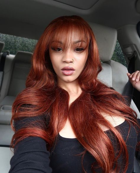 Follow For More ♡ Red Hair Inspo, Frontal Wig Hairstyles, Beautiful Black Hair, Birthday Hairstyles, Ginger Hair Color, Hair Inspiration Color, Hair Inspo Color, Ginger Hair, Aesthetic Hair