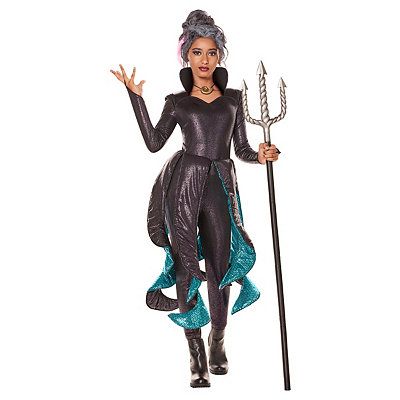 Adult Ursula Jumpsuit Costume - The Little Mermaid - Spirithalloween.com Halloween Spirit Store, Home Halloween Costumes, Ursula Costume, Sister Costumes, Disney Prices, Glitter Jumpsuit, Little Mermaid Costume, Purple Jumpsuit, Poor Unfortunate Souls