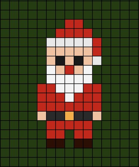 A small-ish pixel art template of Santa Claus with a red nose. Easy Pixel Art Christmas, Pixel Art Christmas Tree, Easy Christmas Cross Stitch Patterns Free, Small Christmas Pixel Art, Santa Pixel Art, Pixel Art Tiny, Pixlr Art, Pixel Art Noel, Christmas Pixel Art