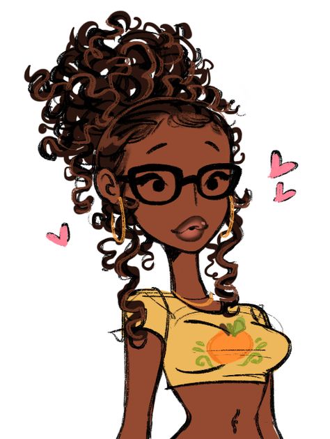 Black Mom Drawing, Profile Icons Aesthetic, Hair Drawing Black Woman, Curly Hair Characters Cartoon, Profile Picture Curly Hair Cartoon, Oc Profile Drawing, Black Girls Cartoon, Black Girls Drawings, Black Oc Drawing