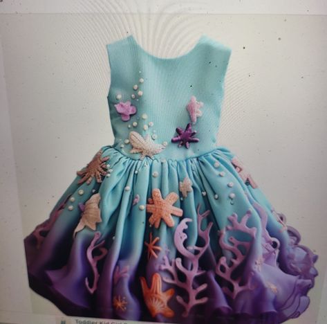 Under the Sea Dress Girls Under The Sea Dress, Sea Dress, Mermaid Under The Sea, Disney Princess Dresses, Theme Dress, Baby 1st Birthday, Mermaid Birthday Party, Baby Gown, Disney Dresses