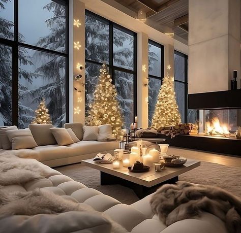 Christmas Living Rooms, Luxury Homes Interior, Luxury Homes Dream Houses, Dream House Interior, Winter House, Dream Home Design, Luxury House, 인테리어 디자인, Home Decor Ideas