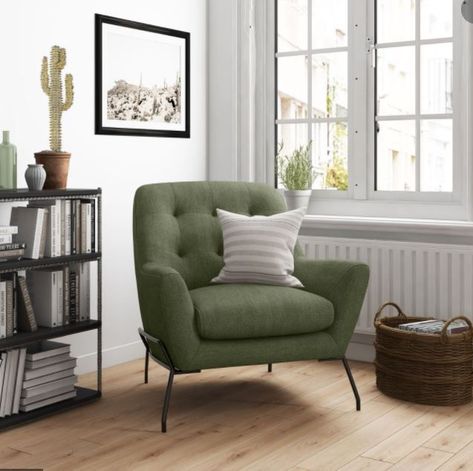 sage green armchair Green Chair Living Room, Navy Accent Chair, Green Living Room Decor, Queer Eye, Modern Accent Chair, Living Room Green, Green Chair, Club Chair, Accent Chairs For Living Room