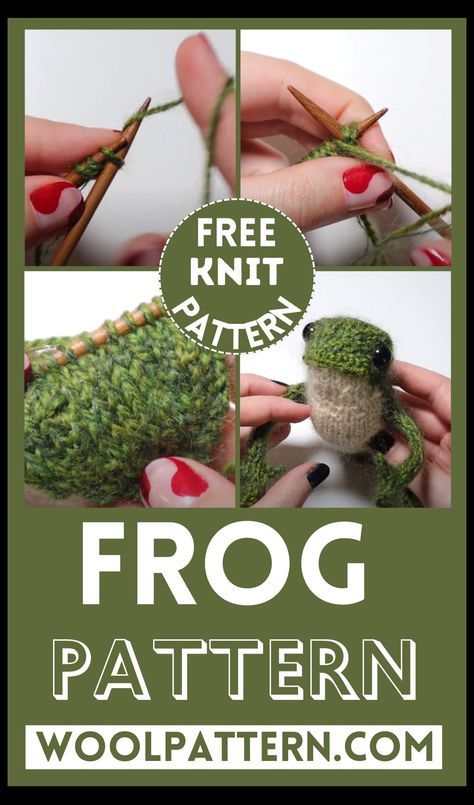 Knitting Frog Pattern, Knitted Frog Pattern, Frog Knitting Pattern, Knitted Frog, Diy Animals, Knitted Stuffed Animals, Frog Pattern, Miniature Knitting, Knit Toys