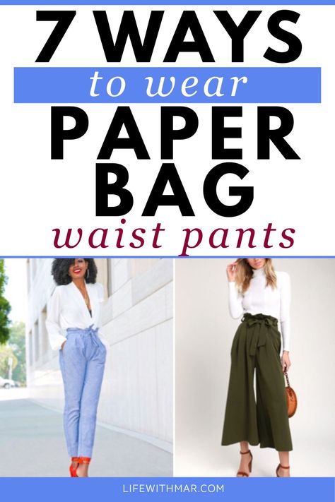 How To Style Paperbag Pants, Paper Bag Jeans Outfit Summer, Paper Bag Waist Pants Outfit Work, Tying Paper Bag Pants, Paper Waist Pants Outfit, How To Style Paper Bag Jeans, Paper Bag Waist Jeans Outfit, Paperbag Pants Outfit Fall, Paper Bag Jeans Outfit Winter