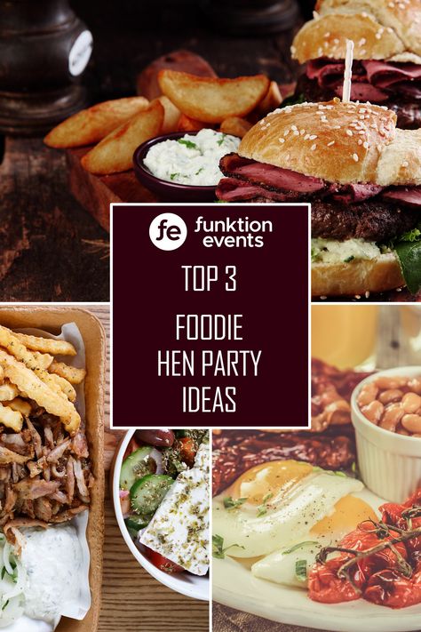 No hen party is complete without some tasty food, especially is the bride to be is a foodie. So, you're going to need to include some delicious treats into your plans. CLICK THROUGH to see our amazing foodie hen party ideas, from cocktail making all the way to 3 course meals. #hendoideas #henpartyactivities #henpartyideas #henpartyplanning #henpartyfood #cocktailmaking #foodie #foodieideas Hen Party Food, Stag Do Ideas, Hen Party Ideas, 3 Course Meals, Stag And Doe, Stag Do, Stag Party, Party Food And Drinks, Halloween Food For Party