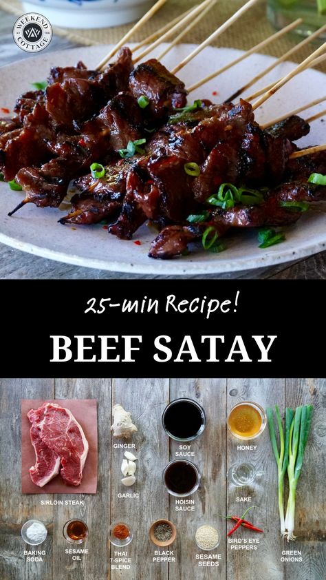 Beef Skewers Marinade, Beef Sticks Recipe, Pineapple Skewers, Beef Satay, Beef Marinade, Meat Skewers, Blackstone Grill, Recipes Restaurant, Teriyaki Beef