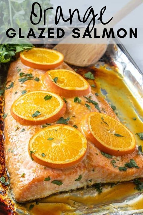 Grilled Salmon Burgers, Orange Glazed Salmon, Oven Salmon, Salmon Glaze Recipes, Orange Baking, Orange Salmon, Baked Asparagus, Baked Salmon Recipes, Glazed Salmon