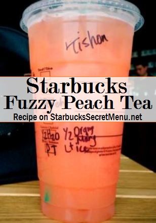 Peach Tea Starbucks, Rompope Recipe, Tea Starbucks, Peach Tea Recipe, Fuzzy Peach, Starbucks Hacks, Fuzzy Navel, Secret Starbucks Drinks, Frozen Drink